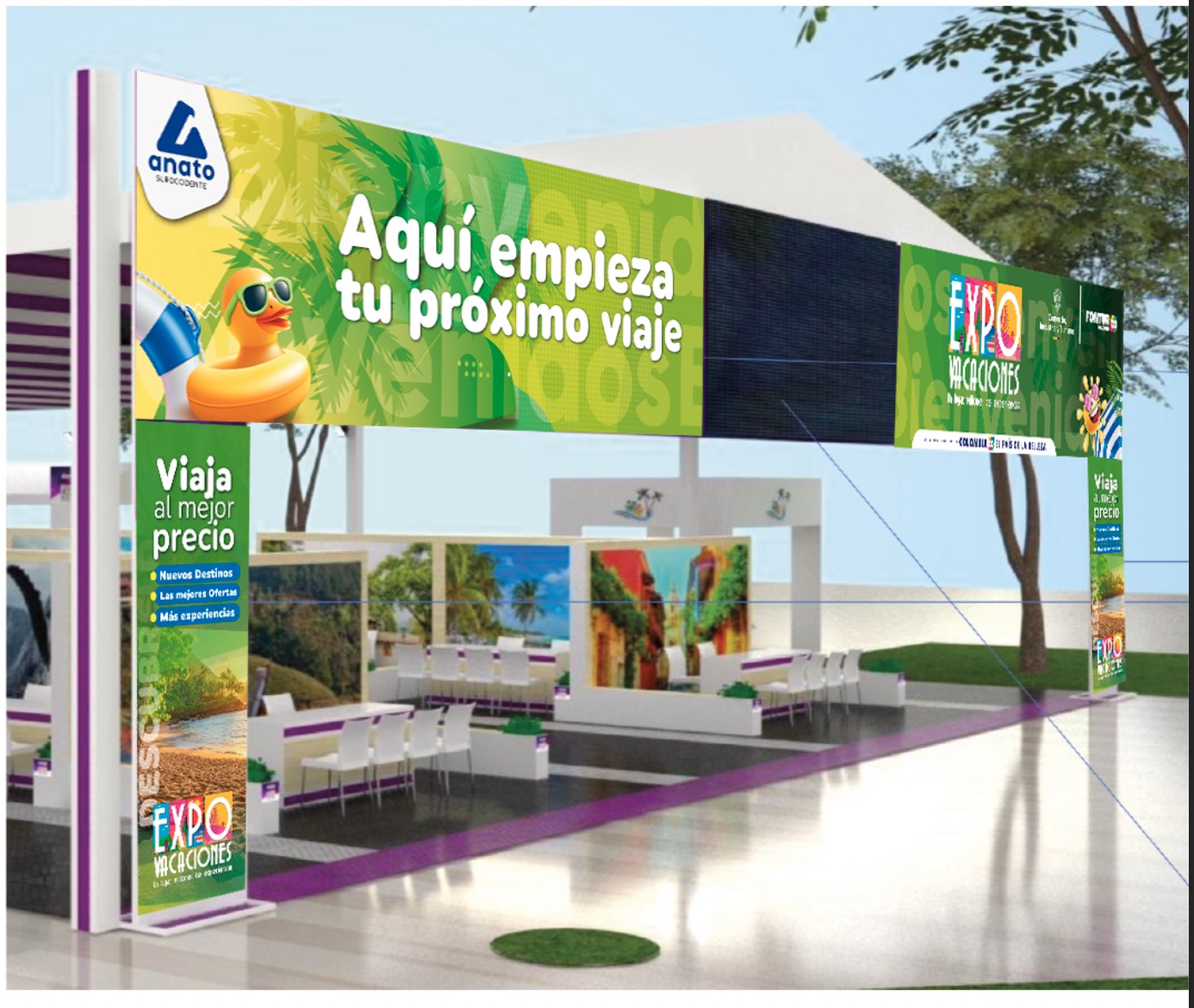 Render de la carpa principal Expovacaciones